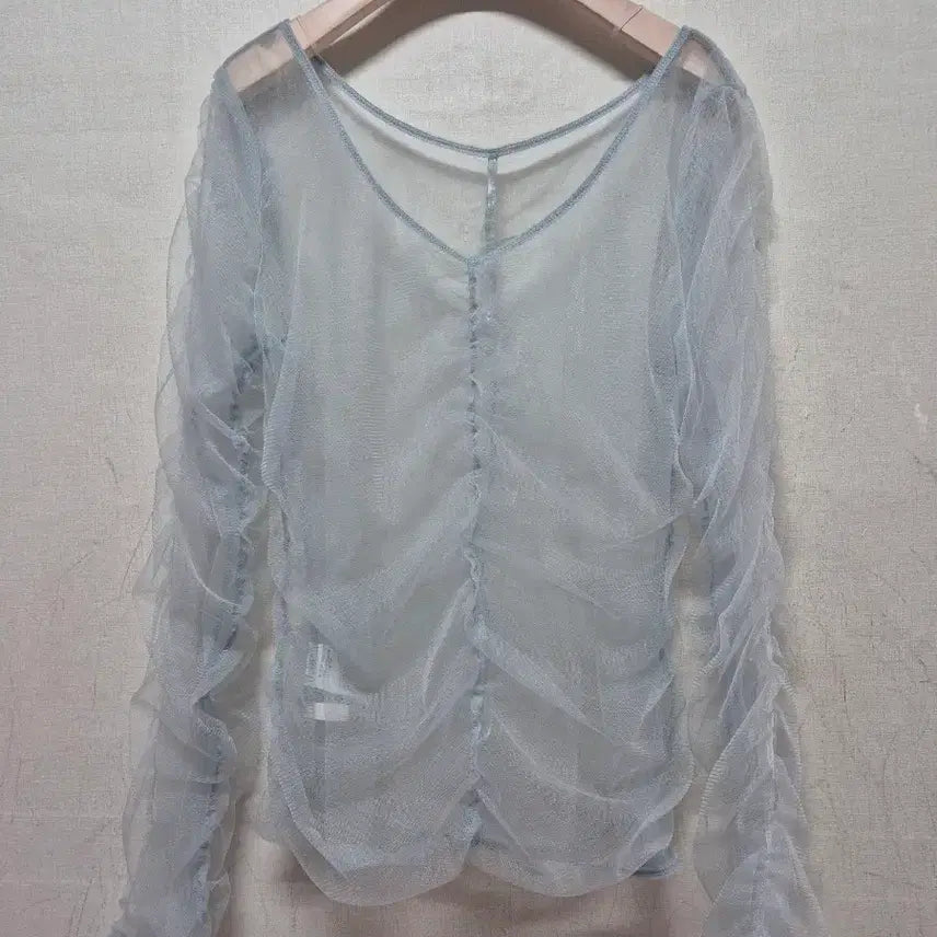 [BUNJANG] Chico Sheer Shirring Blouse / 치코 시스루 셔링 블라우스