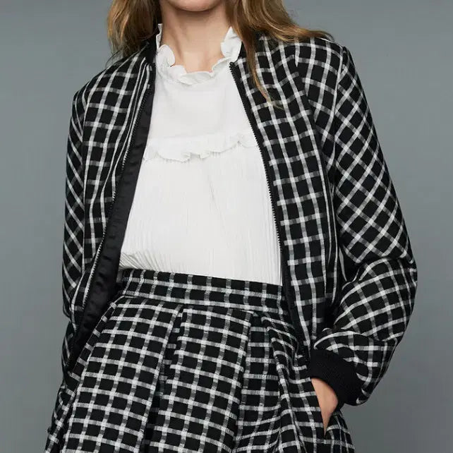 [BUNJANG] MAJE Check Bomber Jacket Size 36 / MAJE 마쥬 체크 봄버 자켓 36