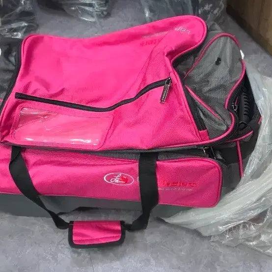 [BUNJANG] Rainmaster 3-Ball Rolling Bowling Bag (Pink/Gray) / 레인마스터 핑크/그레이 롤링 3백새상품