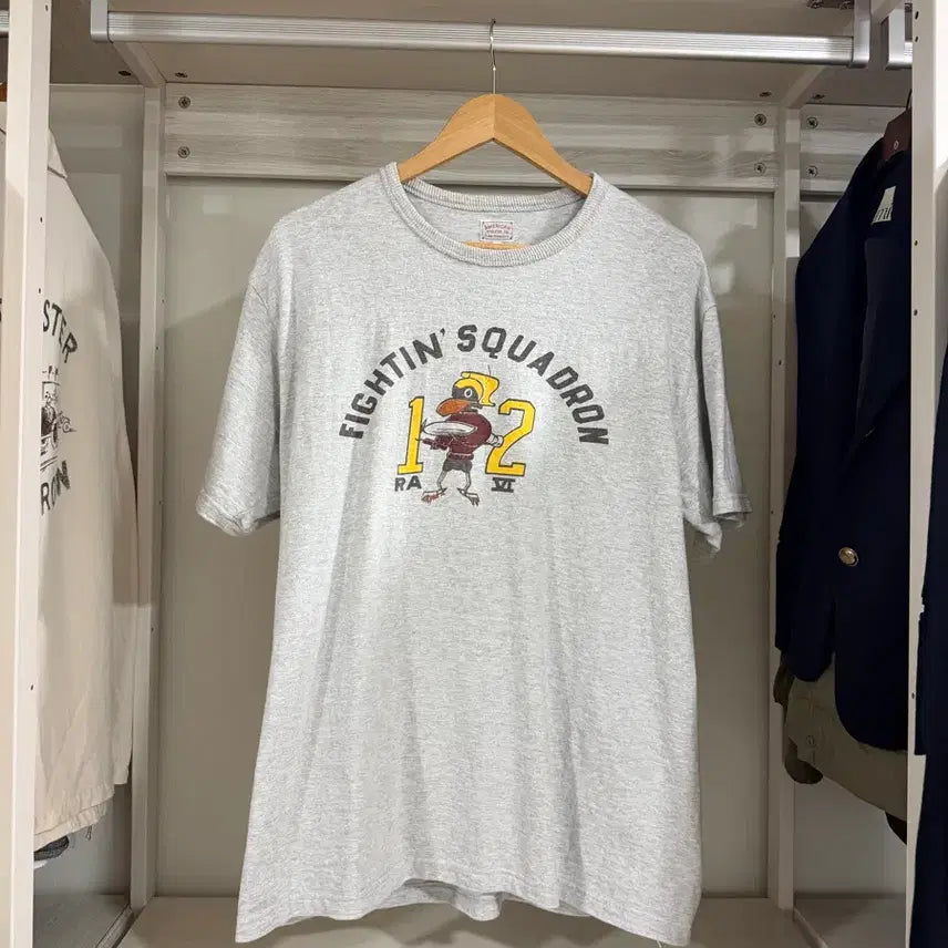 [BUNJANG] Real McCoy Fighting Squad Row T-Shirt XL / 리얼맥코이 fightin squadrow XL