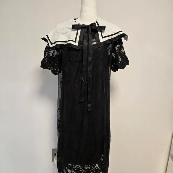 [BUNJANG] New Lace Long Dress - Black / (M)새상품 레이스  롱원피스 블랙