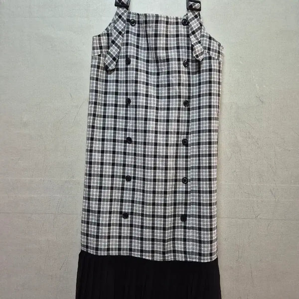 [BUNJANG] JJ JIGOTT Check Pattern Strap Dress / jj 지고트 체크 패턴 멜빵 원피스