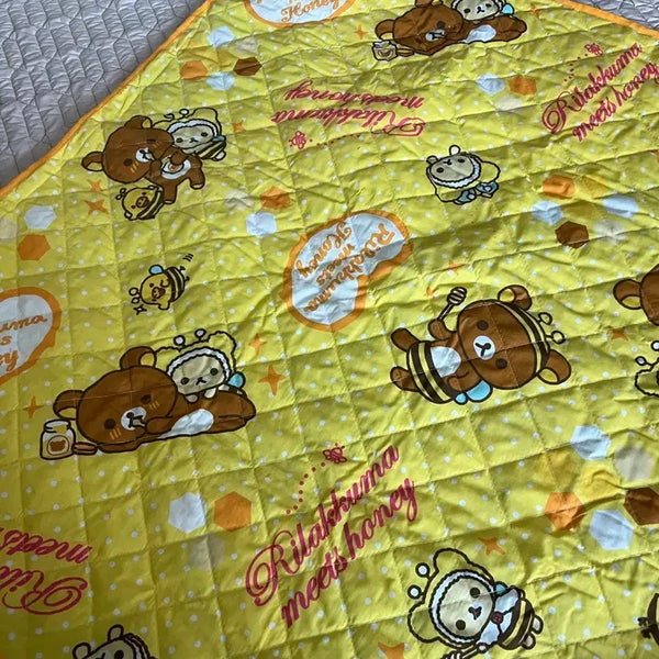 [BUNJANG] Rilakkuma Honeybee Pattern Quilted Pad Mat Blanket / 리락쿠마 꿀벌 패턴 패드 매트 퀄팅 이불