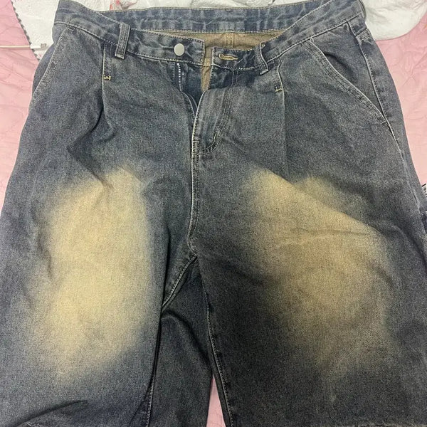 [BUNJANG] Washed Denim Bermuda Shorts / 데님 팬츠 워싱 버뮤다 팬츠