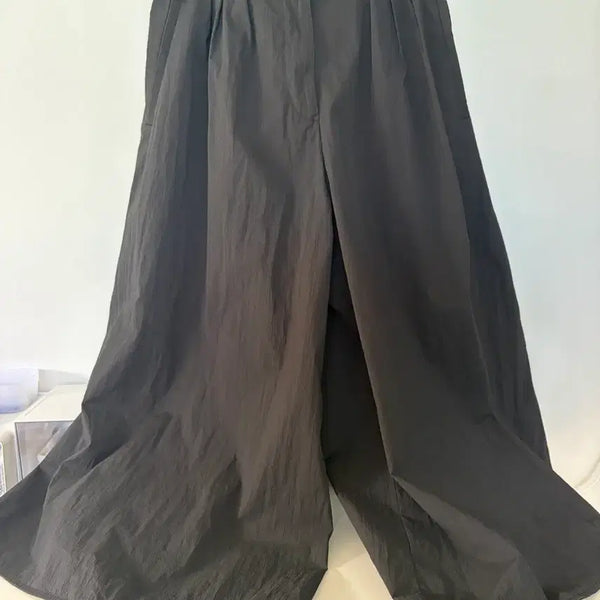[BUNJANG] Kim Seo Ryong Black Wide Pintuck Pants / Kim seo ryong 블랙 와이드 핀턱 바스락 팬츠 85(55