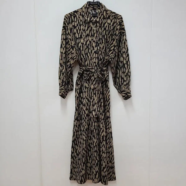 [BUNJANG] Brown Leopard Print Midi Dress / 레오파드 원피스 55-66