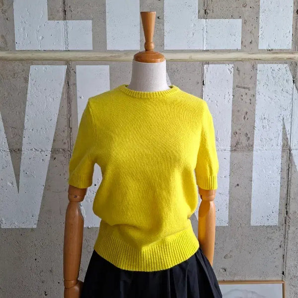 [BUNJANG] Zara Yellow Short Sleeve Knit Top / 자라  반팔 모니트 (SB4