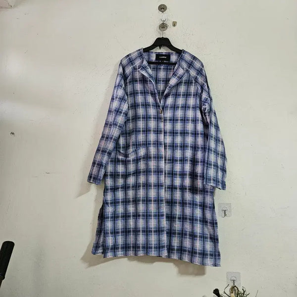 [BUNJANG] Checkered Long Jacket Shirt / 체크 무늬 셔츠 롱자켓