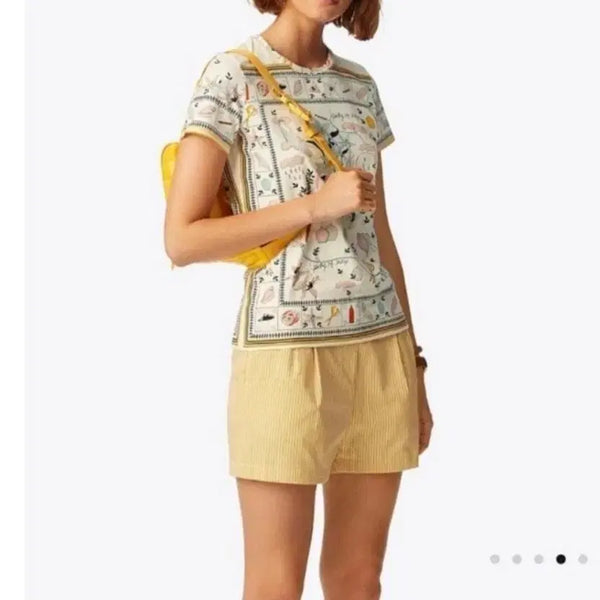 [BUNJANG] Tory Burch Yellow Striped Shorts / 토리버치  옐로우 숏팬츠