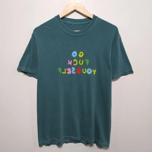 [BUNJANG] Fucking Awesome Mirror Logo Washed Green T-Shirt / 95 Fucking Awesome 퍼킹어썸 거울 반사 로고 워시드 그린 반팔 티셔츠