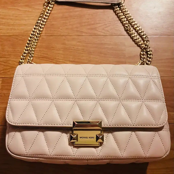 [BUNJANG] Michael Kors Sloan Shoulder Bag Lambskin M Soft Pink / [새상품]마이클코어스 슬론숄더 램스킨 M 소프트핑크