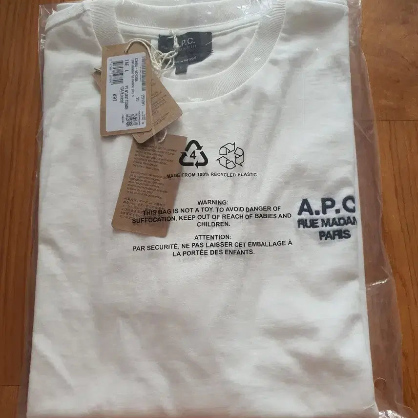 [BUNJANG] A.P.C. Short Sleeve T-Shirt White L / A.P.C. 반팔 티셔츠 화이트L