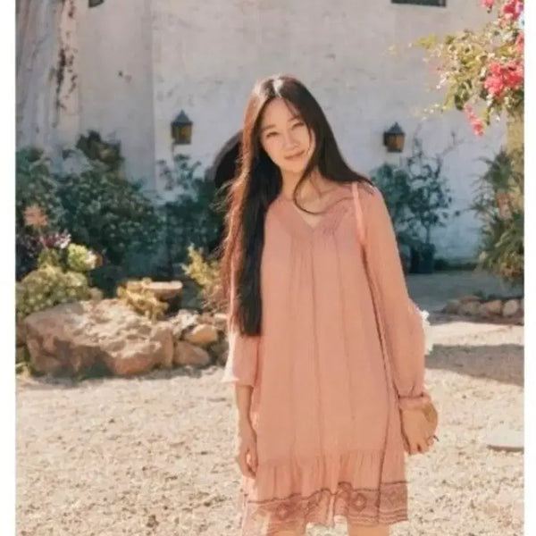 [BUNJANG] Thursday Island Pink Polka Dot Dress / 써스데이아일랜드 원피스