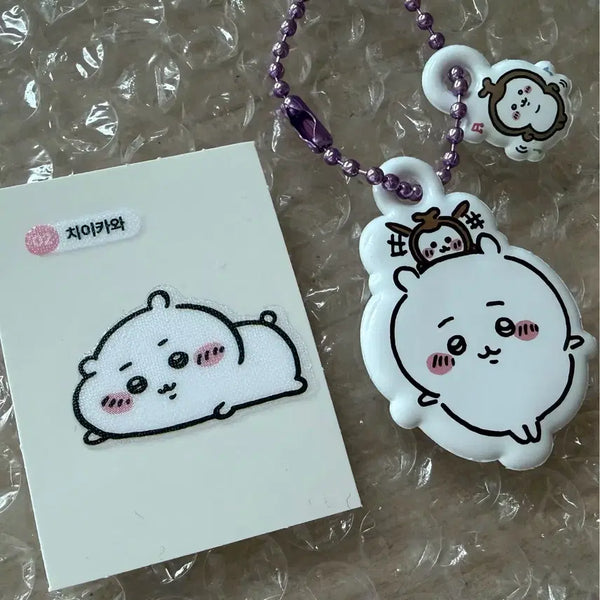 [BUNJANG] Chiikawa Character Keychain & Sticker Set / 치이카와 키링 & 띠부씰