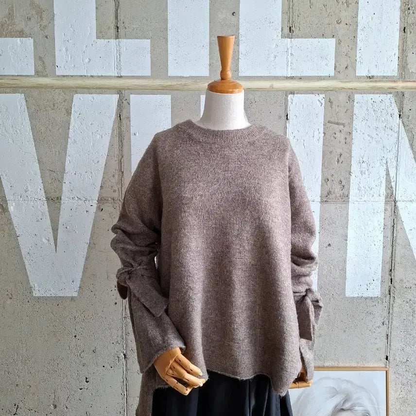 [BUNJANG] Zara Asymmetric Hem Sleeve Tie Knit Sweater / 자라 언발 소매끈 니트스웨터(SB5
