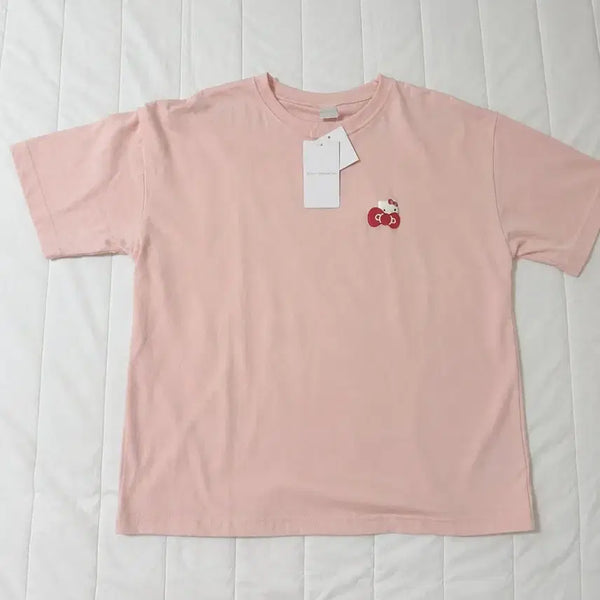[BUNJANG] Hello Kitty Pink Short Sleeve T-Shirt / 헬로키티 핑크 반팔 티셔츠 새상품