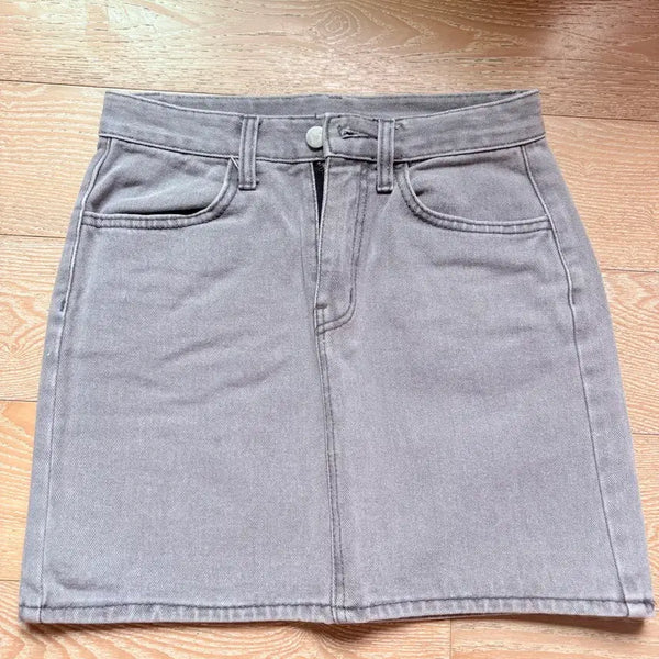 [BUNJANG] Gray Denim Skirt / 그레이 스커트