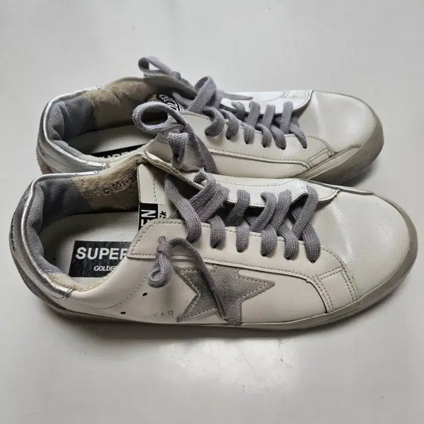 [BUNJANG] Golden Goose Superstar Silver Tab/Grey Sneakers Size EU 39 (250mm) / [세척완료]골든구스 슈퍼스타 실버탭/그레이 스니커즈 39사이즈 (250)
