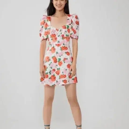 [BUNJANG] Zara Puff Sleeve Floral Dress / 자라 퍼프소매 원피스