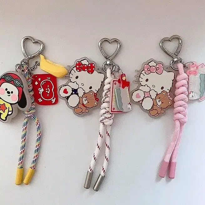 [BUNJANG] Hello Kitty & Dog Pendant Rope Keychain / 귀여운 펜던트 로프키링