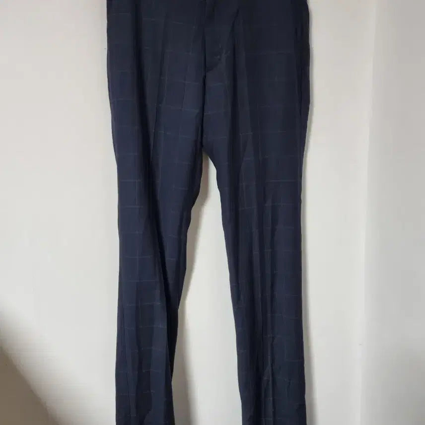[BUNJANG] Navy Check Suit Trousers Size 84 / 네이비 체크 정장 바지84새상품