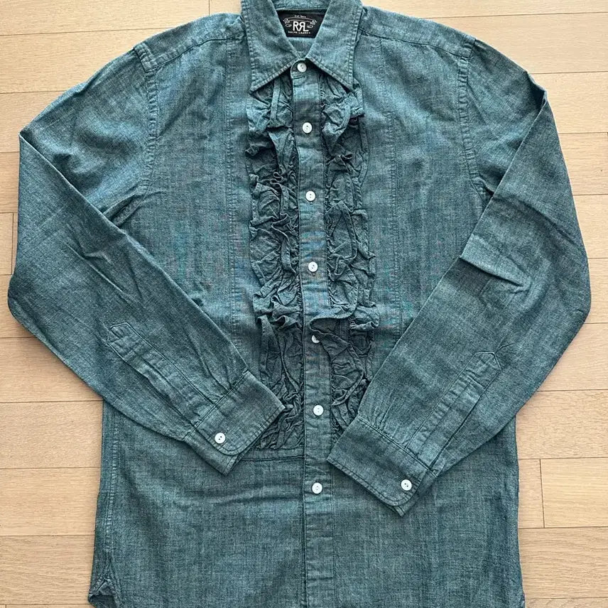 [BUNJANG] RRL Chambray Ruffle Shirt S / 더블알엘 샴브레이 러플셔츠 S
