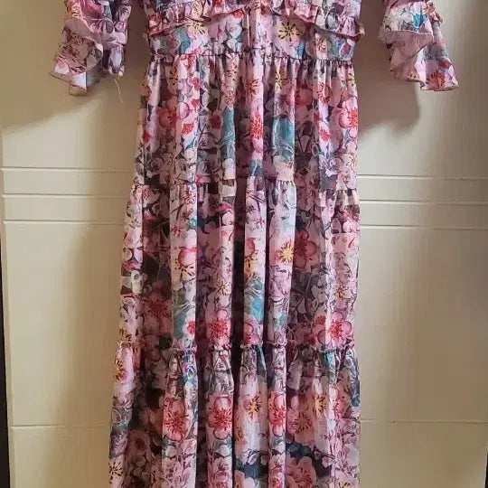[BUNJANG] Floral Chiffon Long Dress / 꽃무늬 쉬폰 원피스