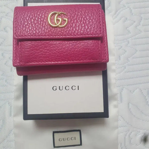[BUNJANG] Gucci Marmont Wallet Pink / 구찌 마몽트 여성 3단 지갑 핑크