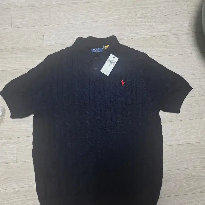 [BUNJANG] Polo Ralph Lauren Cable Knit T-Shirt XL / 폴로 반팔 케이블 니트 XL