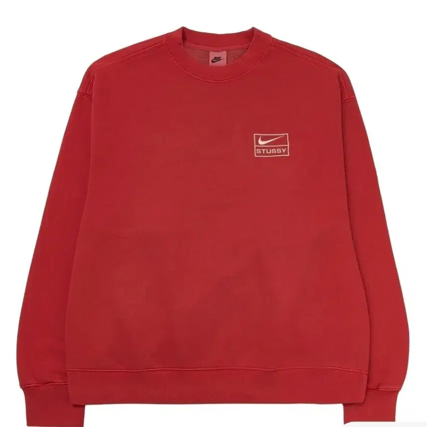 [BUNJANG] Nike x Stussy Pigment Dyed Fleece Crewneck Sweatshirt (Habanero Red) / 새상품_(M)나이키 x 스투시 피그먼트 다이드 플리스 크루넥 하바네로 레드