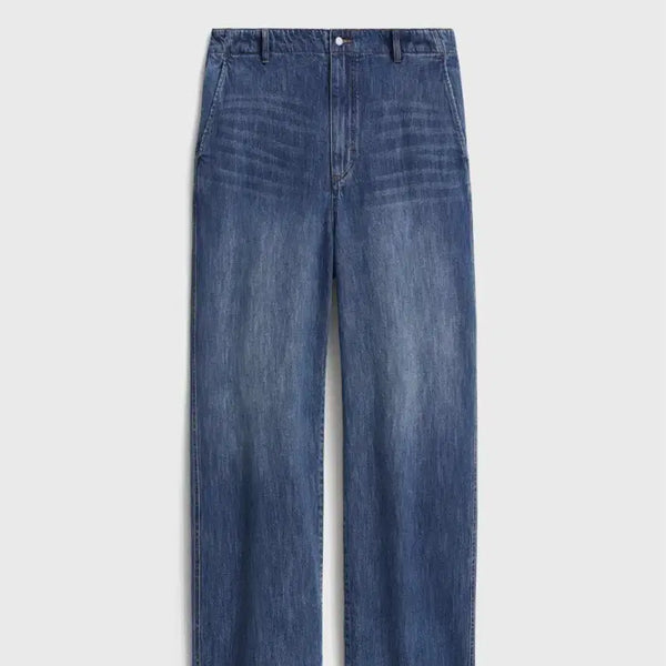 [BUNJANG] Pottery One Wash Wide Denim Mid Blue Size 3 / 포터리 원워시 와이드 데님 미드블루 3