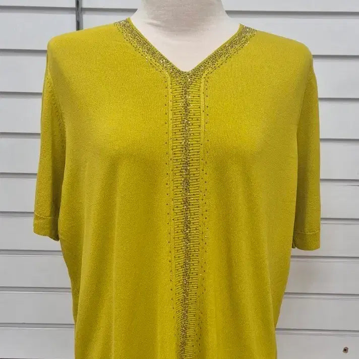 [BUNJANG] V-Neck Knit Mustard / 브이넥 니트 (새상품)