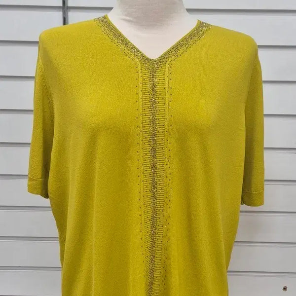 [BUNJANG] V-Neck Knit Mustard / 브이넥 니트 (새상품)
