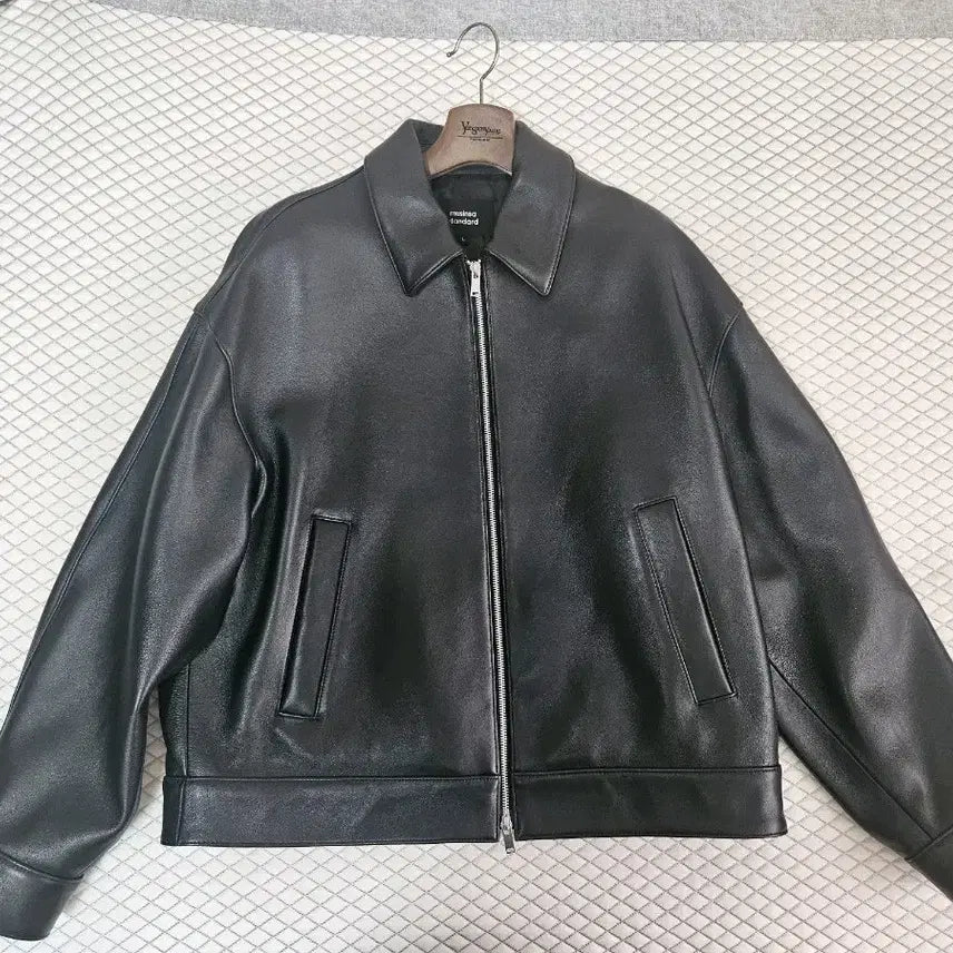[BUNJANG] Musinsa Standard Lambskin Leather Oversized Single Jacket L (105-110) / 무탠다드 오버사이즈 레더 자켓 L (105~110)