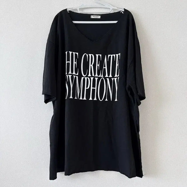 [BUNJANG] Black Lettering Oversized Short Sleeve T-Shirt / 블랙 레터링 오버핏 반팔티(블랙)새상품