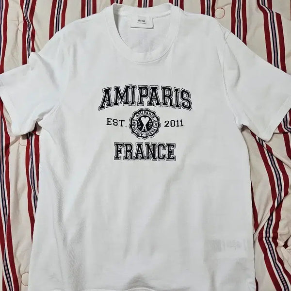 [BUNJANG] AMI Paris Short Sleeve T-Shirt White L / AMI Paris 반팔티 화이트 L