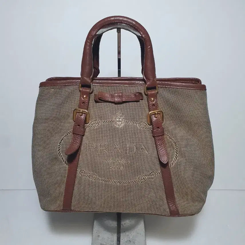 [BUNJANG] Prada Ribbon Logo Canvas Bag / 정품 ㅡ프라다 ㅡ리본.로고.캔버스백