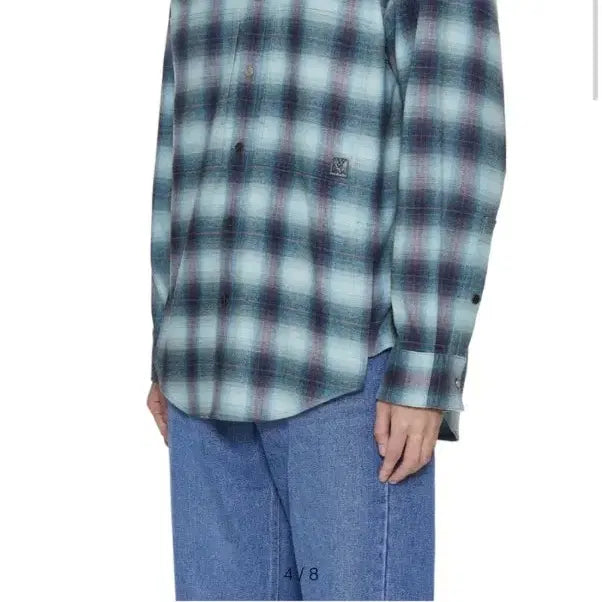[BUNJANG] Wooyoungmi 22FW Blue Check Shirt Size 48 / 우영미 22fw 블루체크셔츠 48사이즈