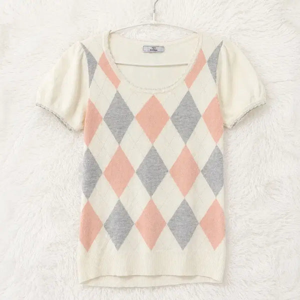 [BUNJANG] Vintage Japanese Argyle Wool Vest / 일본 빈티지 아가일 로걀탑