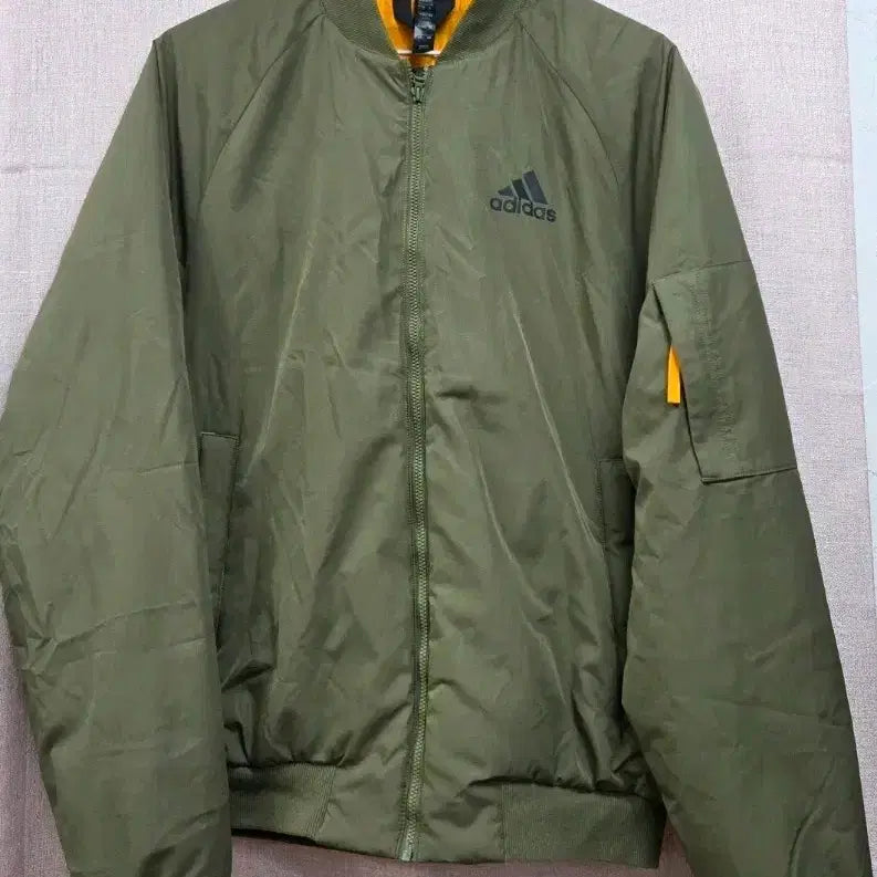 [BUNJANG] Adidas Khaki Bomber Jacket / 아디다스 봄버 점퍼 카키
