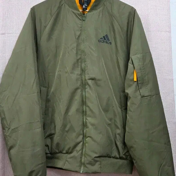 [BUNJANG] Adidas Khaki Bomber Jacket / 아디다스 봄버 점퍼 카키
