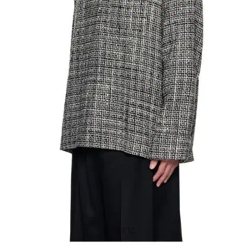 [BUNJANG] Wooyoungmi Multi Tweed Long Sleeve T-Shirt Size 48 / 우영미 멀티 트위드 롱슬리브 티셔츠 48사이즈