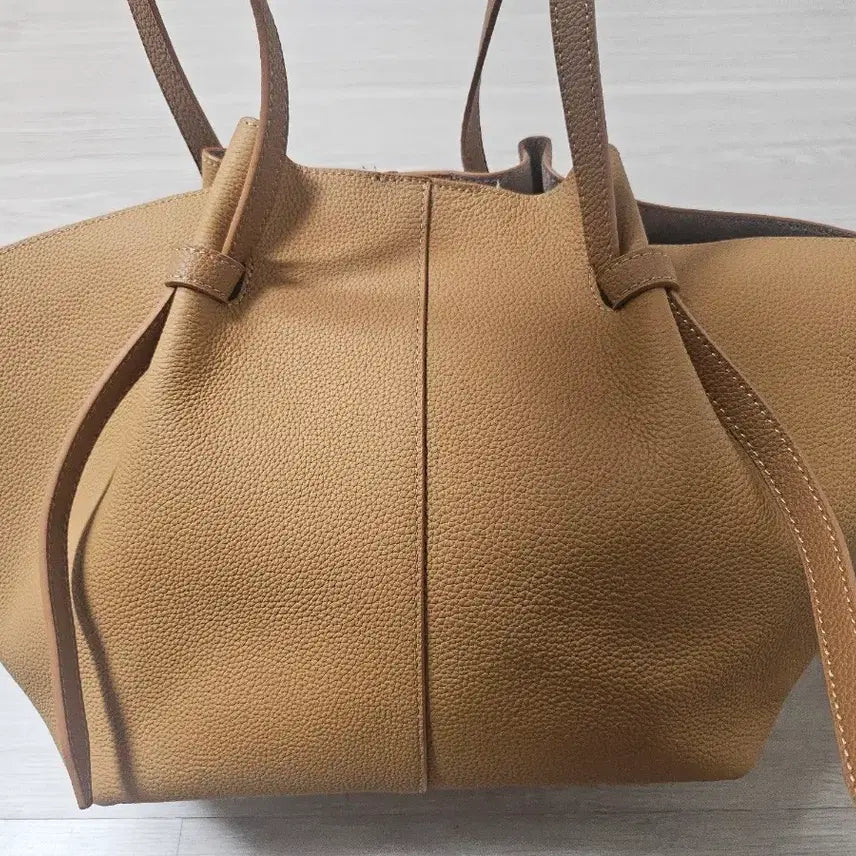 [BUNJANG] Leather Tote Bag Camel / 새상품)토트백 카멜색 가죽
