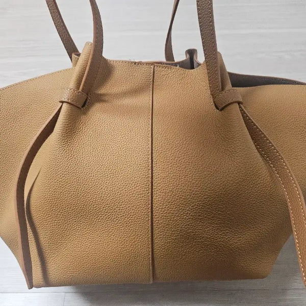 [BUNJANG] Leather Tote Bag Camel / 새상품)토트백 카멜색 가죽