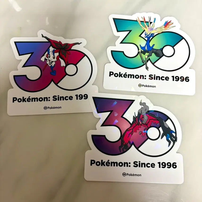 [BUNJANG] Pokemon 30th Anniversary Sticker Set - Gen 6 Legendary Pokemon & Flabébé / 포켓몬 30주년 기념 스티커 6세대 제르네아스 이벨타르 플라엣테 3종