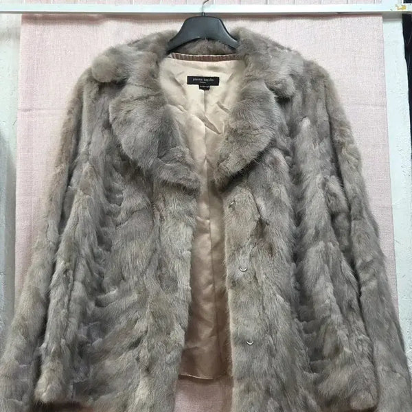 [BUNJANG] Pierre Cardin Mink Fur Jacket Pink/Grey / 피에르가르뎅 밍크퍼 자켓 핑크그레이