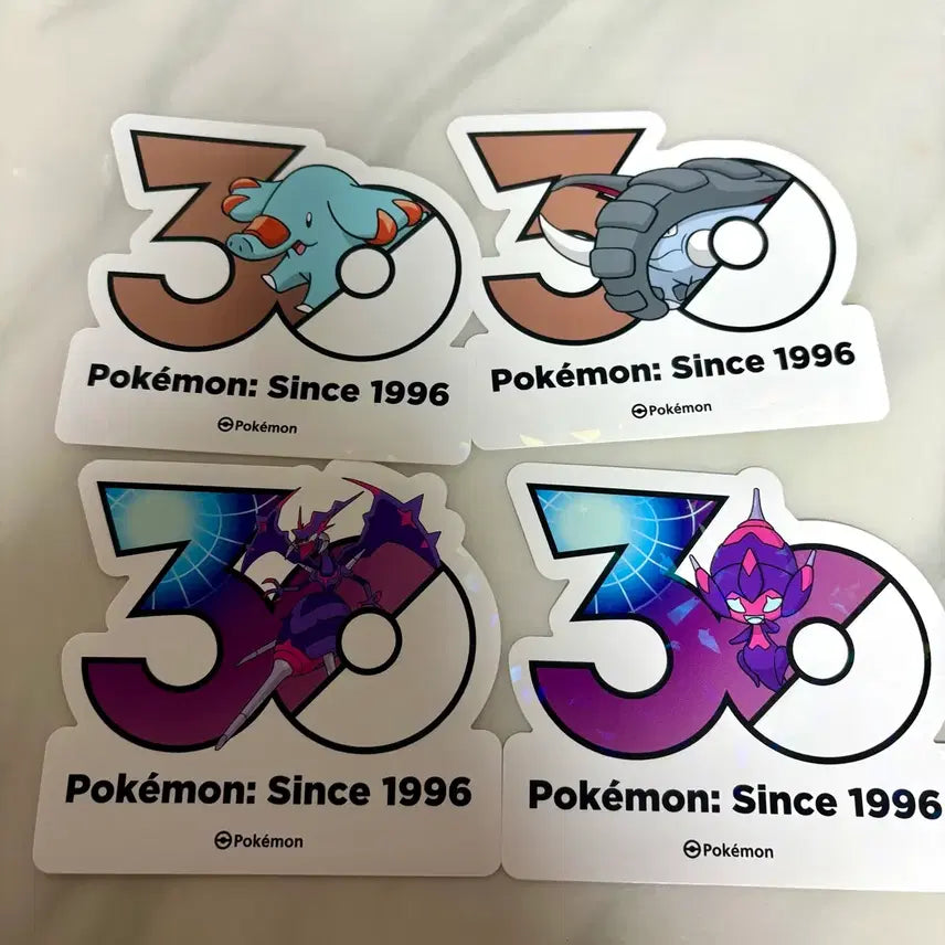 [BUNJANG] Pokemon 30th Anniversary Sticker Set (4 Types) / 포켓몬 30주년 스티커 4종 세트 코고리 코리갑 등
