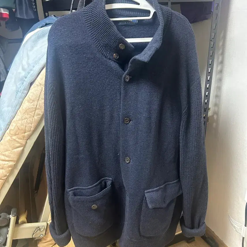 [BUNJANG] Polo Ralph Lauren Men's Navy Shawl Collar Cardigan XXL / 폴로랄프로렌 가디건