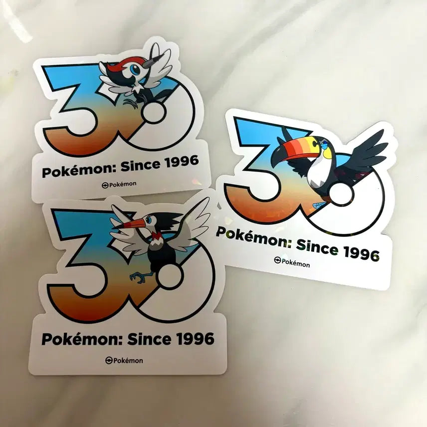[BUNJANG] Pokemon 30th Anniversary Sticker Set (Farfetch'd, Krabby, Ducklett) / 포켓몬 30주년 기념 스티커 3종 콕코구리 크라파 왕큰부리