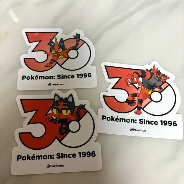 [BUNJANG] Pokemon 30th Anniversary Sticker Set (3 Types: Litten, Torracat, Incineroar) / 포켓몬 30주년 스티커 3종 스타팅 냐오불 냐오히트 어흥염